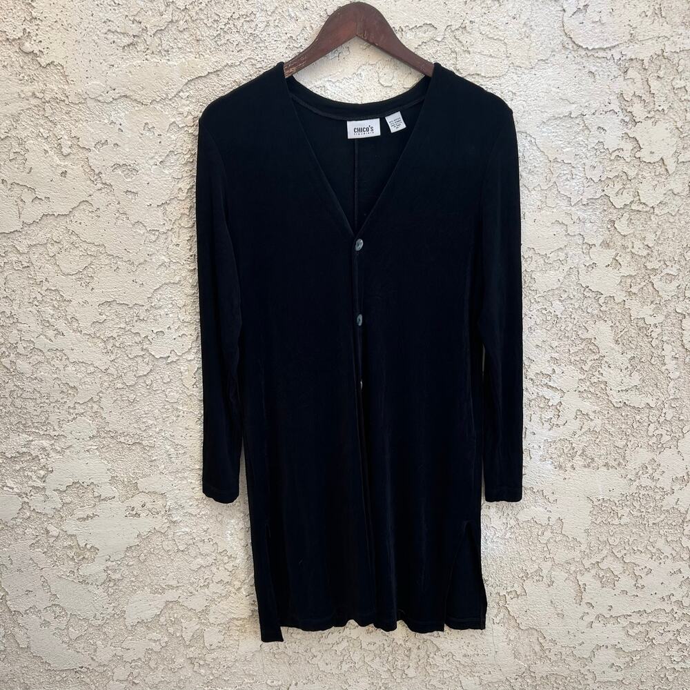 Chico’s Travelers Long Cardigan Black Size M/L